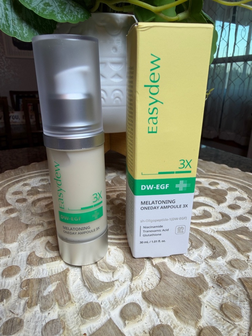 DW-EGF Melatoning One Day Ampoule 3X - Cream/Green